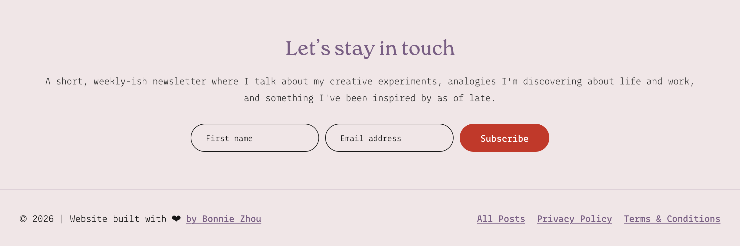 bonniezhou.com footer